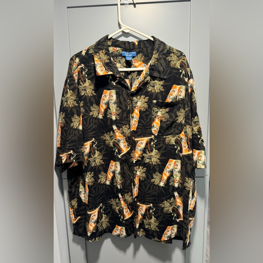 Puritan Black and Orange Men's Shirt Jacket